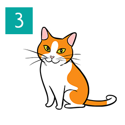 An illustration of a cat sitting.